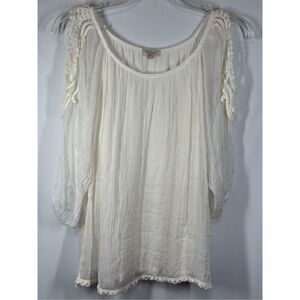 A7 - Bellambia Made in Italy 100% Silk Embroidered Open Sleeve Size Large